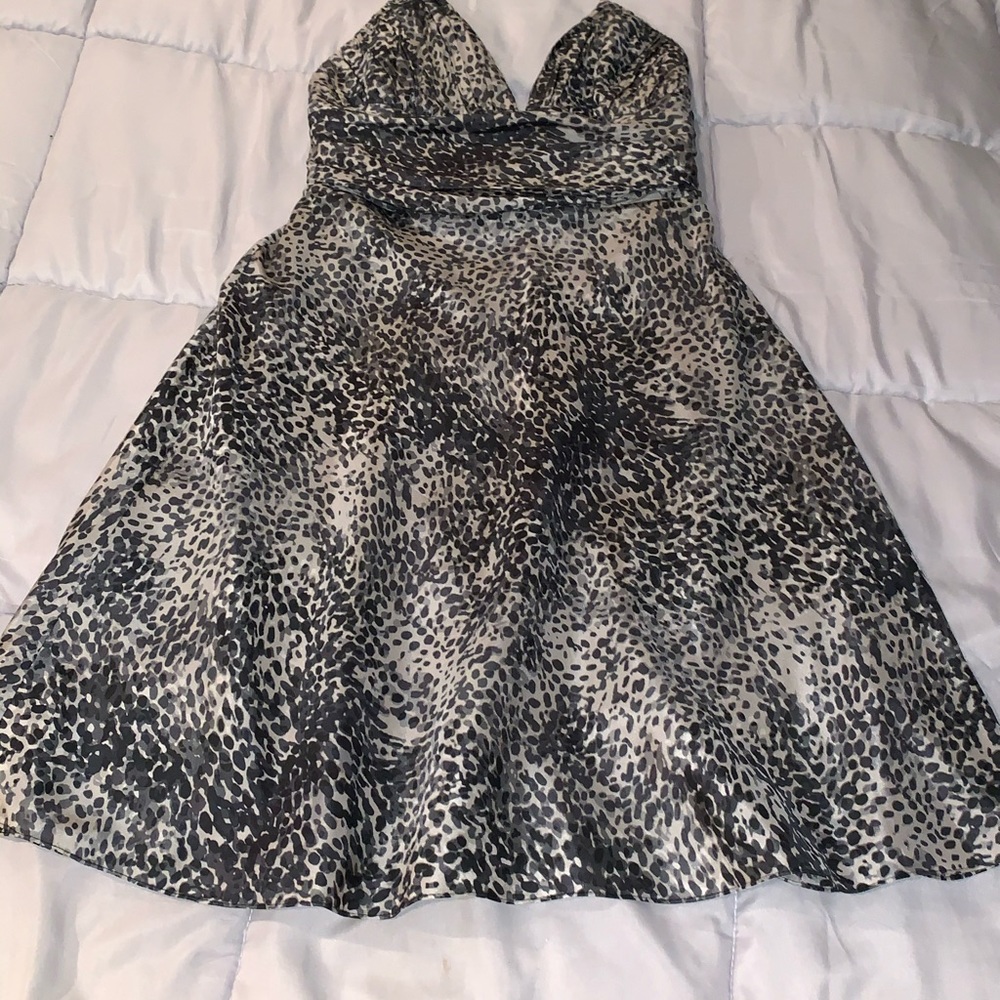 Halter neck leopard print dress